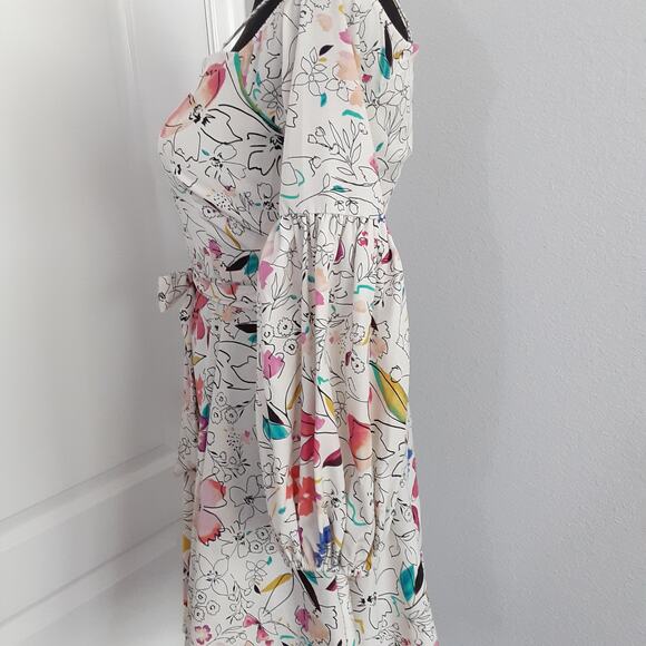 Clover and Sloane Off The Shoulder Floral Fit & Flare Dress Puff Sleeve Women XS - Picture 5 of 10